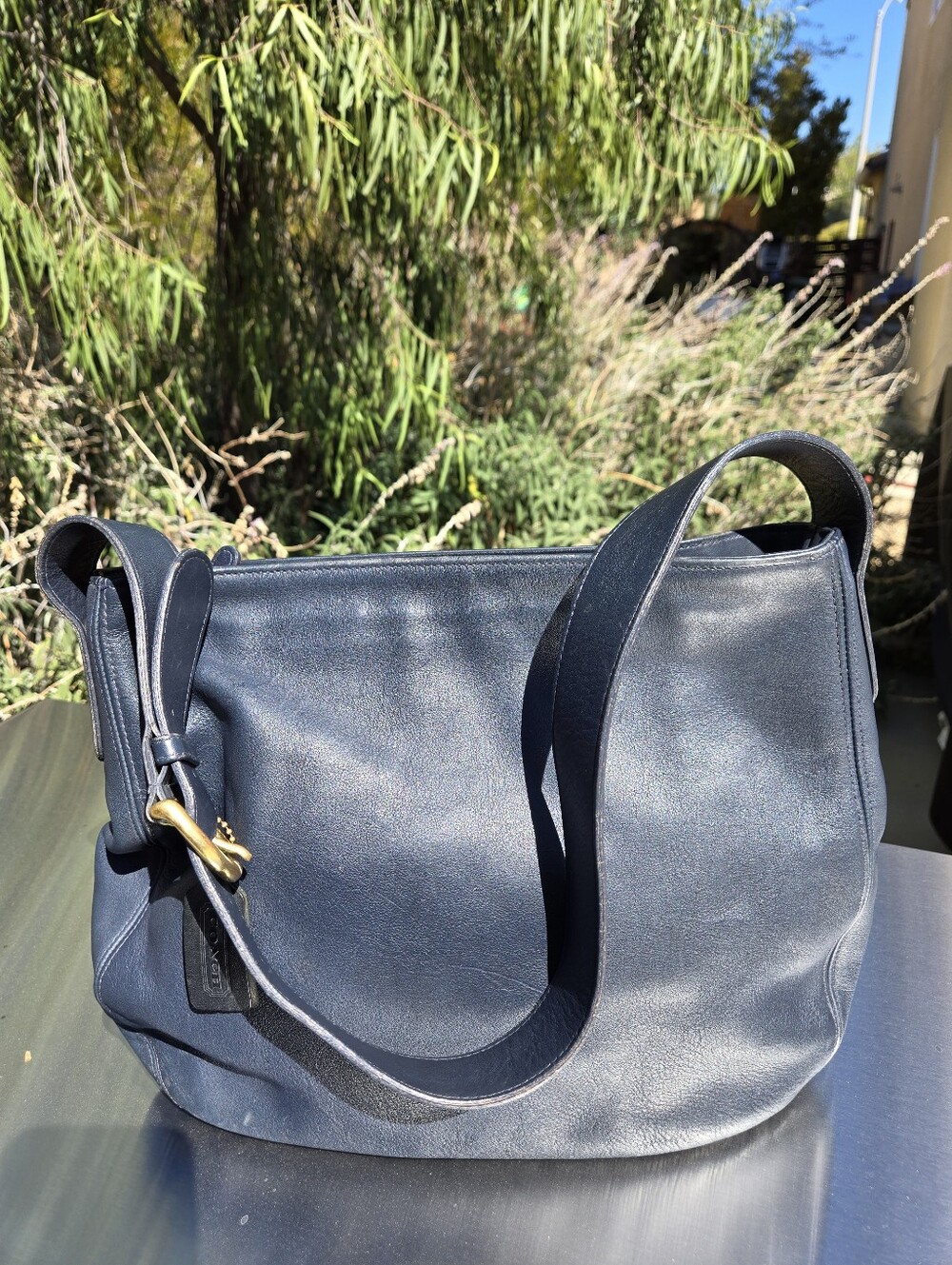 Coach Blue Navy 4161 Soho Zip Hobo Bag Purse Tote Vintage Hangtag
